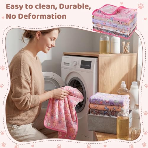 8 Pcs Guinea Pig Cage Liners Washable Fleece Pads 24 x 16 Inches | Reversible Bunny Scratch Pads and Cage Floor Mats, Designed as Enrichment Toys for Indoor Rabbits to Scratch, Rest and Play