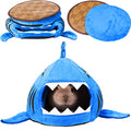 Jetec Shark Guinea Pig Bed Hideout Guinea Pig Animals Bed House Warm Small Hamster Nest Sleeping Mat Cushions Dutch Hamster Hedgehog Rat Chinchilla(Navy Blue) - color: Navy Blue