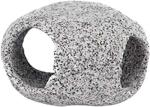 Penn-Plax Deco-Replicas Granite Aquarium Ornament & Hideaway – Realistic Stone Appearance – Safe for Freshwater and Saltwater Tanks – Large Size - size: Large