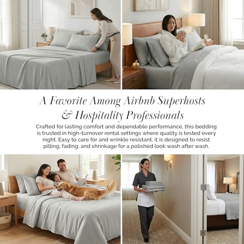 Southshore Fine Living, Inc. Extra Deep Pocket Queen Sheet Set Fits Up to 21 Inches, 6 Piece Microfiber Bed Sheets Queen Size, Pet Hair Resistant Bedding Soft Hotel Quality Microfiber, Steel Grey - color: 06 - Steel Grey, size: Queen