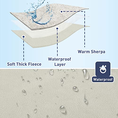 Kritter Planet Waterproof Reversible Pet Blanket for Small Dogs | 20 x 30 Inch, Washable Pet Protector for Crates, Pet Beds and Car Seats, Guards Against Fur, Dirt and Everyday Spills - color: Camel/Taupe, size: 30"x25"