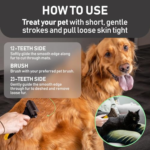 Matt Splitters Tool – Effective Mat Remover and De-matting Comb for Long-Haired Dogs, Cats, Rabbits – Regular 12+23 Teeth Design - size: 12+23 Teeth