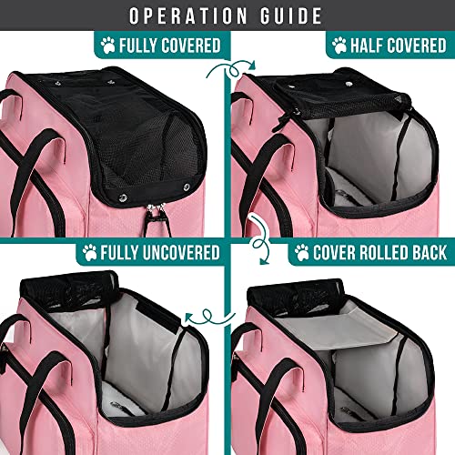 PetAmi Small Dog Purse Carrier, Soft-Sided Pet Carrier Bag with Pockets, Portable Puppy Cat Travel Handbag Tote, Airline Approved Breathable Mesh, Poop Bag Dispenser, Max 18 lbs, Pink - color: Pink