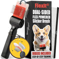 FlexIt Home - Flexible Slicker Brush for Dogs (Single, Soft Flex) | Dog Grooming Brush for Poodles, Golden Doodles, Huskies, Retrievers, and Labradoodles | 3-in-1 System & Video Trainings - color: Super Soft Flex - Single