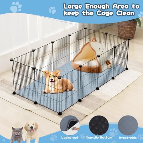 3 Packs Washable Guinea Pig Cage Liners, Waterproof Guinea Pig Pee Pads Reusable Absorbent Bedding Anti Slip Mats for Small Animals Bunny Rabbit Hamster (47 x 24in) - size: 47 x 24in / 3 Packs