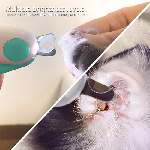 Pet nail clippers with LED Lights cat nail clippers for indoor cats nail trimmer clippers for small dog nail trimmers Cats rabbits nail clippers Bird Kittens (blue) - color: Blue