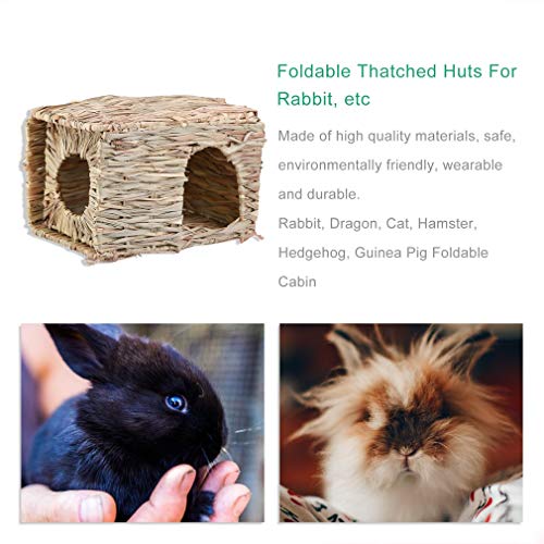 LWINGFLYER Rabbit Grass House Bunny Grass House Sleeping Chew Toys for Small Animal Bunny Hamster Chinchillas Guinea Pet Hay Bed (1PCS)