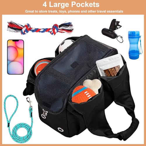 Small Dog Purse Carrier for Puppy Cats Yorkie Chihuahua,Up to 15lbs | Soft-Sided Pet Tote Bag with 4 Large Pockets, Lightweight, Foldable, for Travel Outings Vet (15.4"L×7.9"W×11.8"H, Black) - color: Black