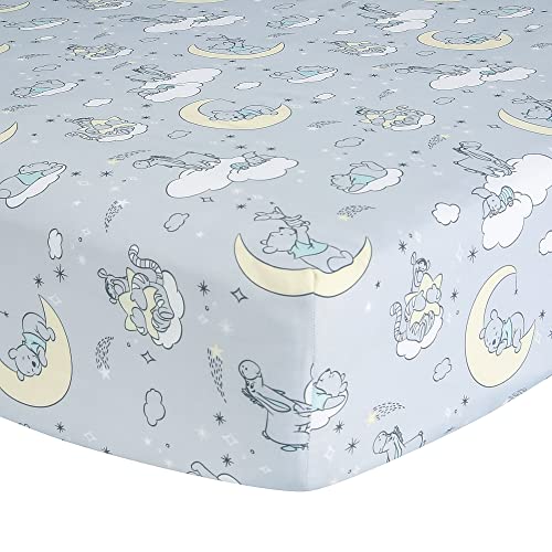 Lambs & Ivy Disney Baby Cozy Friends Winnie the Pooh Gray Fitted Crib Sheet - color: Pooh Cozy Friends, size: Standard Crib