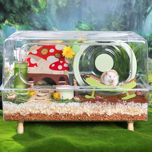 Mini&moe Hamster Water Bottle No Drip – 4 oz Guinea Pig Water Bottle for Glass Tank with Stand Leak Proof Small Animal Water Dispenser for Gerbil Chinchilla Ferret Squirrel Hedgehog