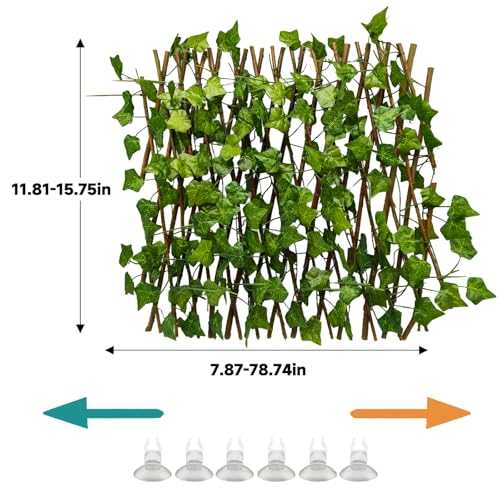 Reptile Hermit Crab Climbing Wall Toys, Bearded Dragon Climb Tank Accessories, 15.75 in Sweet Potato Leaves Retractable Hedge Fence Background, Gecko Spider Decoration with Suction Cups - color: Sweet Potato Leaves Reptile Climbing Wall