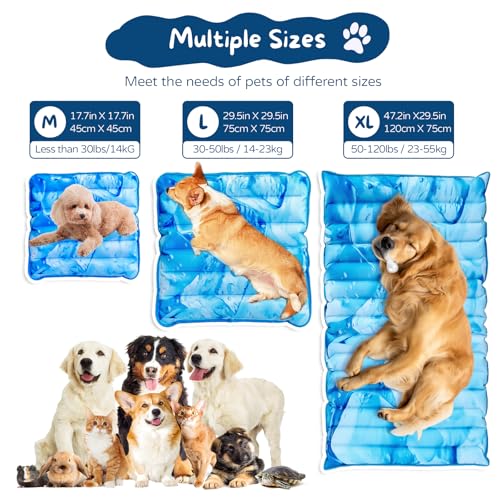 Dog Cooling Mat 2.0, Double-Sided Non-Slip Pet Cooling Pad, Washable and Durable, Indoor & Outdoor Summer Cooling Mat for All Pets, Keep Dogs and Cats Cool and Comfortable (29.5" x 29.5")
