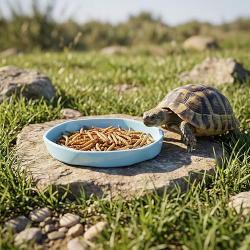 6 Pack Plastic Water Feeder Bowl Small Reptile Food Dish Bowl Reusable Worm Water Dish Plate Small Reptile Feeding Dishes for Lizard Gecko Bearded Dragon Chameleon Hermit Crabs 4" W x 4" D x 0.5" H
