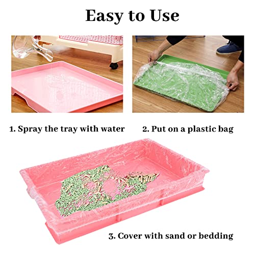 BNOSDM 100 PCS Disposable Rabbit Cage Liner Plastic Guinea Pig Cage Bedding Hamster Litter Pan Bags Universal Toilet Film for Bunny Chinchilla Ferret Hedgehog Small Animals (47") - color: Transparent-100 Pcs