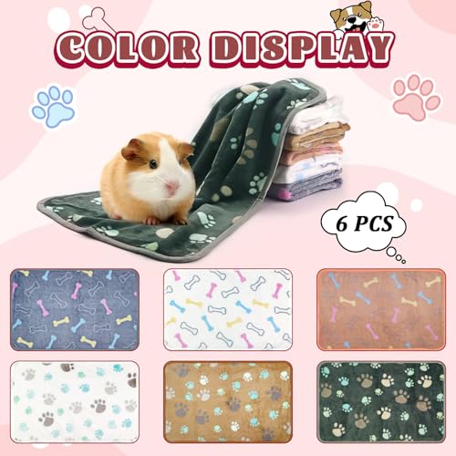 YedsIntu 6 Pcs Washable Guinea Pig Blankets Absorbent Small Animal Fleece Bedding Cage Liners Reusable Pet Pee Pad Sleep Mat Pad Cover for Hamster Ferret Rabbit Chinchilla Hedgehog (Grey, 16" x 24") - color: 6 White Bulk, size: 16" x 24"