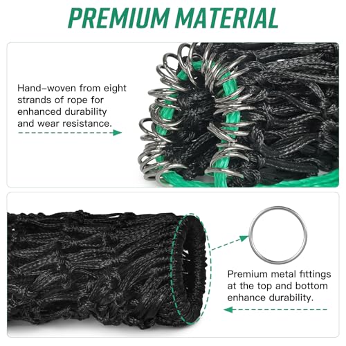 Slow Feed Hay Net, Square Bale PE Horse Hay Net with Drawstring | Premium PE Hay Nets With 1.6 in Holes & Drawstring Closure Fits 36x18x18–45x25x17 Inch Square Hay Bales for Easy Loading