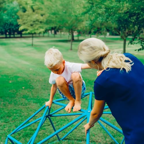 Plum Play Deimos, Jungle Gym, Climbing Dome Toys for Toddlers, Outdoor Play Equipment, Monkey Bars for Kids, Playground, Durable, Metal, Rust Resistant, Easy Assembly, Ground Anchors, Ages 3+, Teal - size: 4ft
