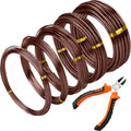Mudder 5 Roll Aluminum Bonsai Training Wire Tree 1/1.5/2.0/4/6mm 85 Feet Total with Bonsai Wire Cutter Anodized Training for Holding Branches Small Trunks(Brown) - color: Brown, size: 1/1.5/2/4/6mm