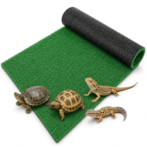 BESPORTBLE Turtle Basking Platform Turf - Reptile Carpet Artificial Grass Mat for Fish Tank Decoration, Simulated Turtle Turf Green Grass Carpet for Climbing and Basking, Aquarium Decor 19.7X9.8 Inch