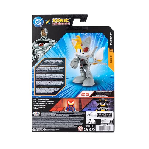 DC X Sonic Collectable Action Figures Shadow as Batman, Tails as Cyborg, Knuckles as Superman Featuring Highly Articulation Figures with Dynamic Posing - style: 5" Sonic X DC 3-Pack