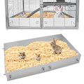 Anti-Rust Aluminum Scatter Guards for Ferret & Critter Nation Cages | Urine & Poop Guard Panel, Adjustable Fence to Keep Floor Clean for Ferrets, Chinchillas, Rats (Silver, Single Layer Set)