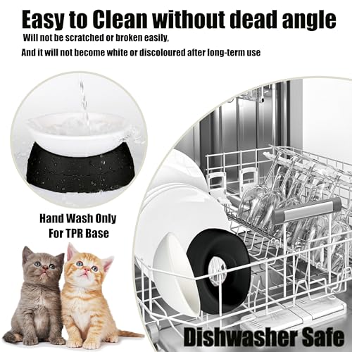 French Bulldog Food Bowl- Slanted Tilted Pug Food Water Bowl,Cat Bowl- Feeder for Frenchie/Shih Tzu/Flat Faced Small Dogs/Puppies/Cats (Black, 4 Cup) - color: Black, size: 4 Cup