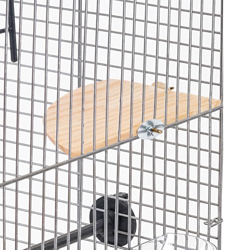 Bird Perch Platform Stand Wooden Parrot Perch Corner 5.9 Inches Fan Shape Playground Cage Accessories Parrot Stand Flat Perches for Bird Cages Corner Shelf for Birds Parrots Hamster Gerbil