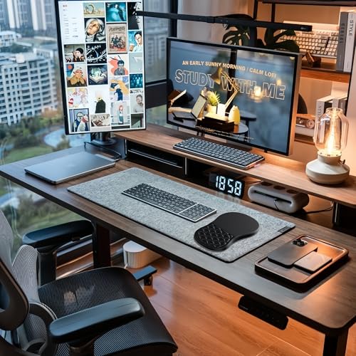 Ergonomic Mouse Pad Wrist Support with Massage Design,Classic Black Wrist Pain Relief Mousepad with Memory Foam,Non-Slip PU Base - color: A-01