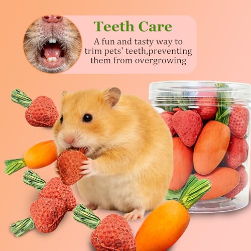 Hamiledyi Hamster Chew Toys Rabbit Chew Toys for Teeth Guinea Pig Treats Enrichment Habitat Decor for Bunny Chinchilla Gerbil Rat (26 Pcs) - size: 26 Pcs
