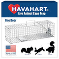 Havahart Medium 1-Door Live Animal Trap, Galvanized Steel Cage | Humane Catch and Release for Rabbit, Skunk, Mink, and Squirrel, Spring-Loaded Door, 1078SR