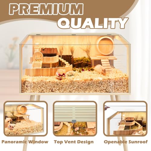PROLEE Hamster Cage with Legs, Guinea Pig Cages Chew Proof, Hamster House, Hamster Cages and Habitats, Small Animal Cage, 40" L x 20" W x 47.5" H - size: 40.0"L x 20.0"W x 47.5"H