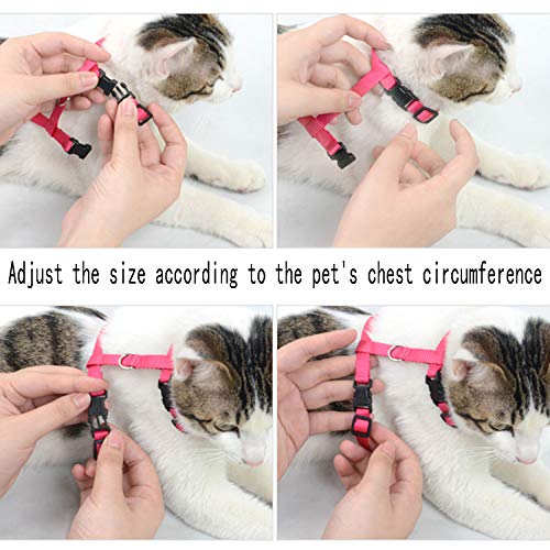 6 Pack Adjustable Cat Leash Harness Leash,Bunny Harness Leash for Pet Safety Walking Running Jogging,HarnessLeash for Bunny cat Puppy Kitten Ferret and Other Small Pet Animals