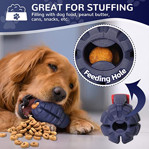 Dog Toys for Aggressive Chewers Large Breed, Fun to Chew (Blue) | German Shepherd, Indestructible Interactive Treat Dog Toys for Large Medium Breeds, Food Grade&Tough Rubber, Chase and Fetch - color: Blue