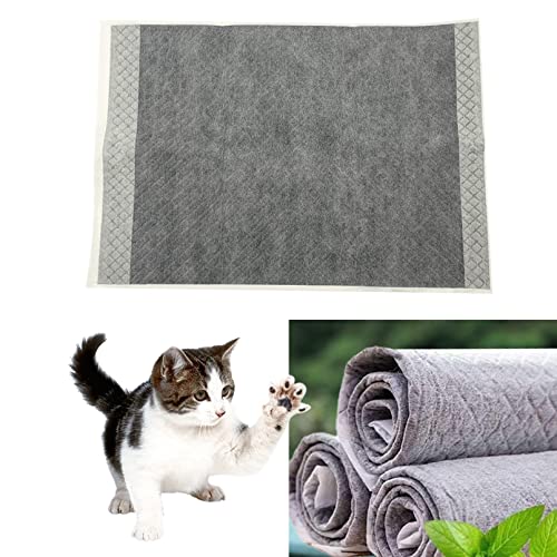 100 Pcs Rabbit Pee Pads,Puppy Potty Training Pad Small Animals Super Absorbent Disposable Cage Liners Bamboo Charcoal Quick-Dry Mats for Rabbits Hedgehogs Chinchillas Cats Dogs(13x18In)
