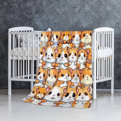 Hamster Throw Blanket for Kids Pets Gifts, 40” x 30” | Soft Flannel, Lightweight but warm, Machine washable, HD print, Wrinkle & shrink resistant, Anti-pilling, Suitable all ages - color: Hamster Blanket 1, size: XS(30"X40")