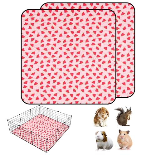 2 PCS Guinea Pig Cage Liner, Reusable Waterproof Guinea Pig Liner, Washable Small Animals Bedding, Super Absorbent Pet Pee Pads Guinea Pig Mats, Rabbit Mats for Cages (36 * 36 inch) - size: 36*36 inch 2pack