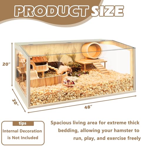 Prolee Hamster Cage Chew Proof, Guinea Pig Cages, Mice and Rat Habitat Openable Top, Hamster Habitat Solid Built - size: 48.0"L x 20.0"W x 20.0"H