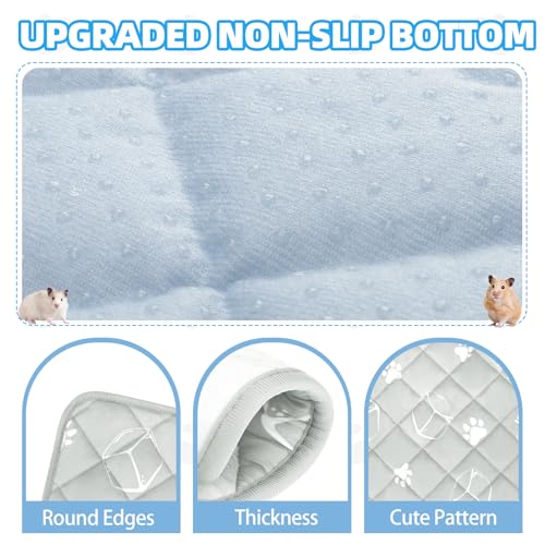 Homimp Summer Cooling Mat for Small Animals, 8PCS Guinea Pig Cage Liner Hamster Pee Pad, Washable Rabbit Cool Pad, Breathable Bed Blanket for Bunny Hedgehog, Keep Cooling for Pets, Grey 16"X 24" - size: 16"x24" (2 Pack)