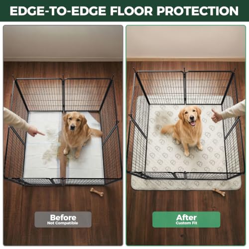 FXW Rollick Unleashed Dog Playpen for Indoor, Yard, RV Camping, 40 inch 8 Panels Dog Pen with Washable Pee Pad for Medium and Large Dogs, Black│Patented | Heavy-Duty & Easy setup Play Area, Super Absorbent Pad for Easy Cleanup, For Medium & Large Dogs, Pa