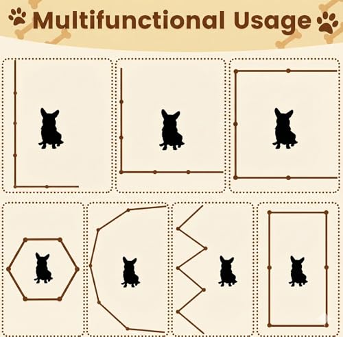 6-Panel Clear Acrylic Freestanding Dog Gate, Folding Pet Barrier | Transparent Puppy Fence with Handles, Foldable Playpen for House, Indoor Stairs, Doorways, Small Dogs & Rabbit - size: 6-Panel
