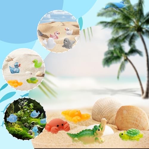 80 Pcs Mini Resin Animals 80 Styles Resin Animals Figurines Bulk for Fairy Garden Miniature Dollhouse Accessories Hide Crafts Decor - style: 80Pcs-Animals Bulk