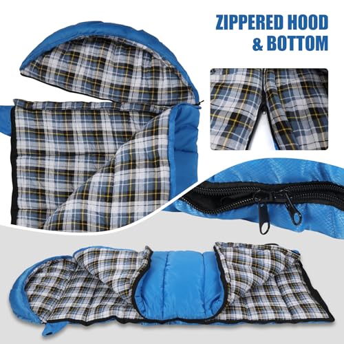 REDCAMP Kids Mummy Sleeping Bag for Camping, 3 Season Cold Weather Sleeping Bag Fit Boys,Girls & Teens, Blue/Rose Red - color: Navy Blue with Detachable Hood
