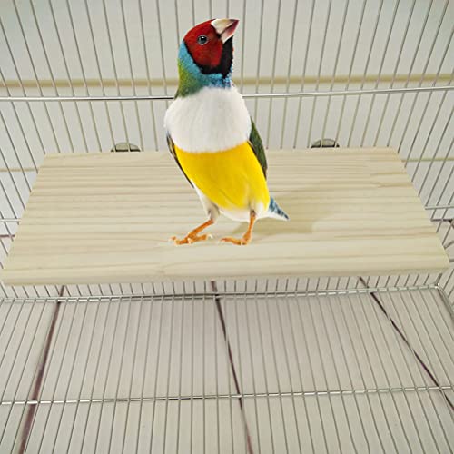 3Pcs Pet Parrot Bird Cage Perches Square Wooden Stand Platform Budgie Toys Bird Tree Perches for Parakeets - color: 3Pcs