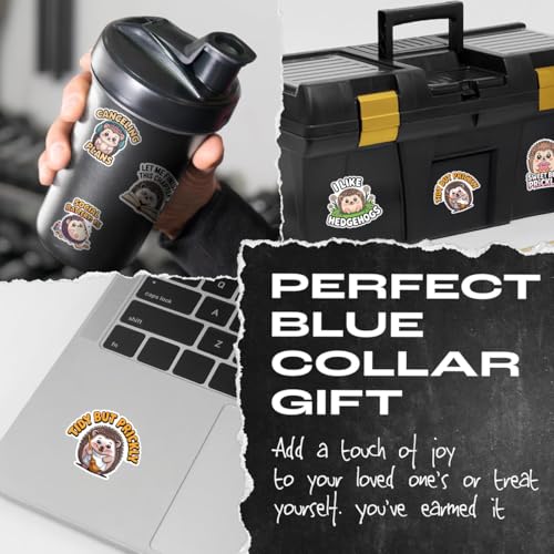Vybonz Hedgehog Sticker Cute Animal Decal Funny Cartoon Woodland Animal | Hedgehog Stickers with Cute Animal Quotes for Hedgehog Lovers, Laptop, Water Bottle, Journal and Notebook Use - color: Hedgehog, size: 3in