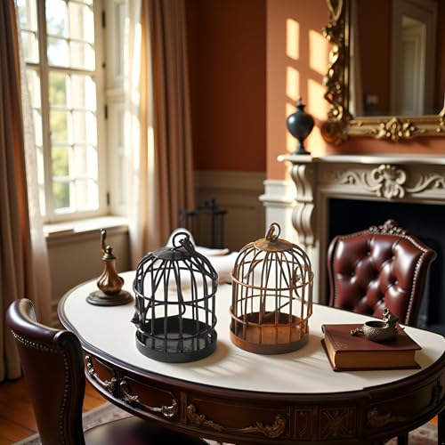 Miniature Birdcage Ornament Model Home Desktop Decor, Miniature Furniture and Accessories