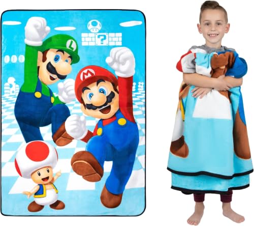 Franco Kids Bedding Super Soft Plush Micro Raschel Blanket, 62 in x 90 in, Mario (Pack of 6) - color: Mario, size: 62 in x 90 in (Pack of 6)