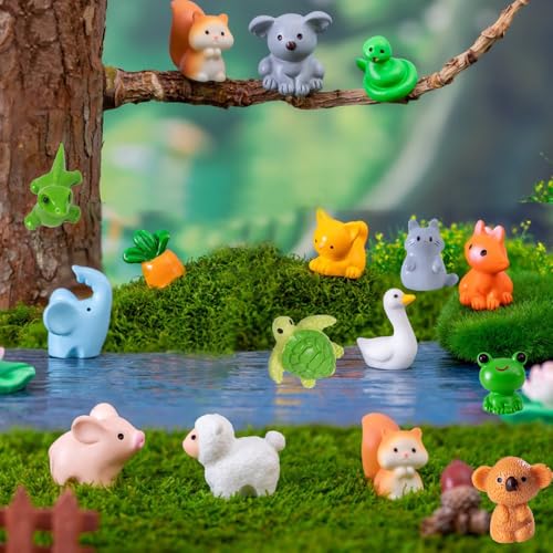 45pcs Mini Resin Animal Styles Tiny Resin Animals Décor | Mini Resin Tiny Animal for Micro Favors Garden Landscape Accessories Crafts Decor