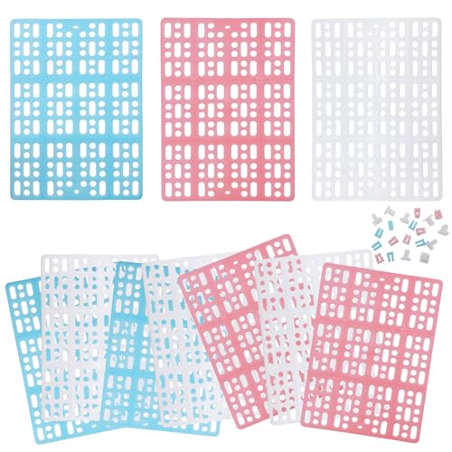Hamiledyi 10Pieces Rabbit Feet Pad Hole Leak Water Design for Plastic Bunny Cage Mat Foot Resting Pad - color: 3 pink +4 white +3 blue