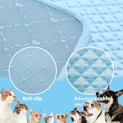 SOMOYA Dog Cooling Mat, Foldable Non-Slip Washable Arc-Chill Pad | Cooling Mat for Dogs Q-Max 0.45 Absorbs Pet Heat Fast,Suit for Indoor Outdoor Summer Use for Cats Dogs ﻿ - color: Blue, size: Large (27.5x39.3 IN)