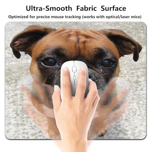 9.5x7.9 Inch Office/Gaming Mouse Pad, Adorable Boxer Dog with a Sad Expression Lovely Puppy Pet Funny Face Close-up Cute Anti-Slip Mat for Desk - color: Colorful Pattern Art03